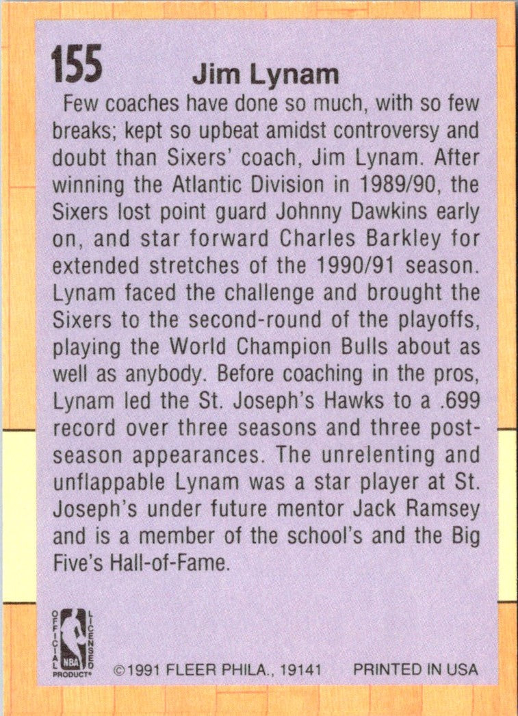 1991 Fleer Jim Lynam