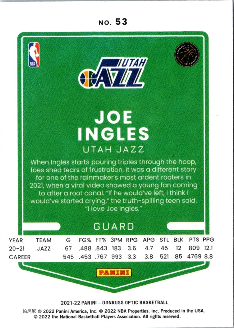 2021 Donruss Optic Blue Joe Ingles