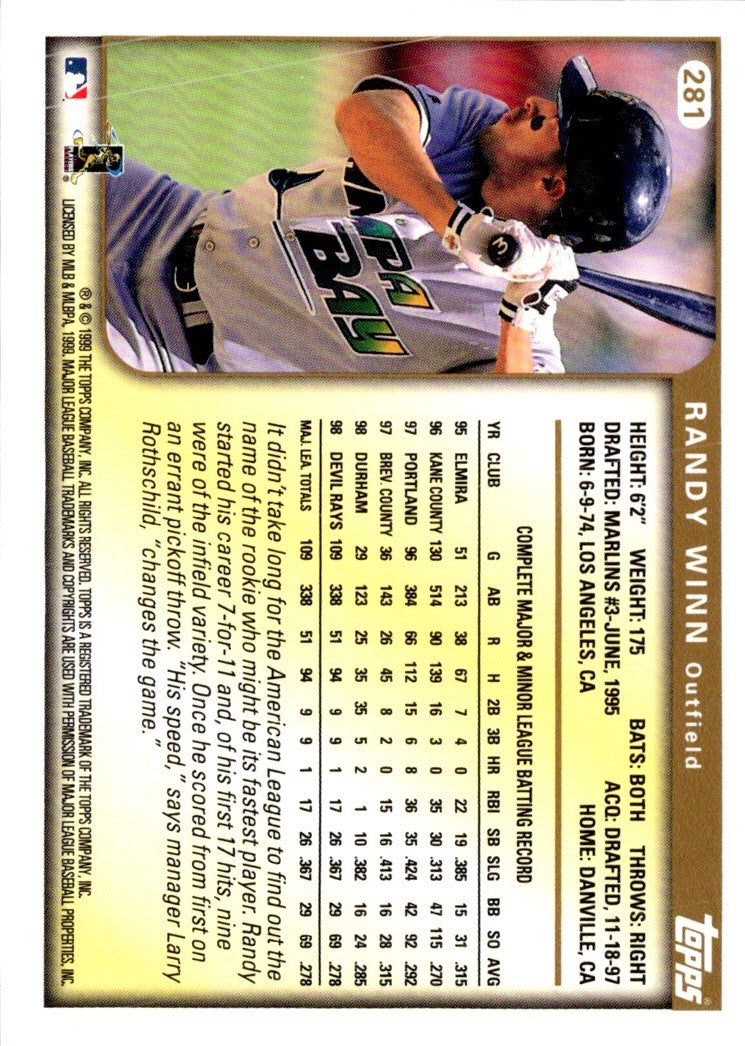 1999 Topps Randy Winn