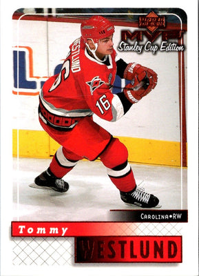 1999 Upper Deck MVP Stanley Cup Tommy Westlund #42 Rookie