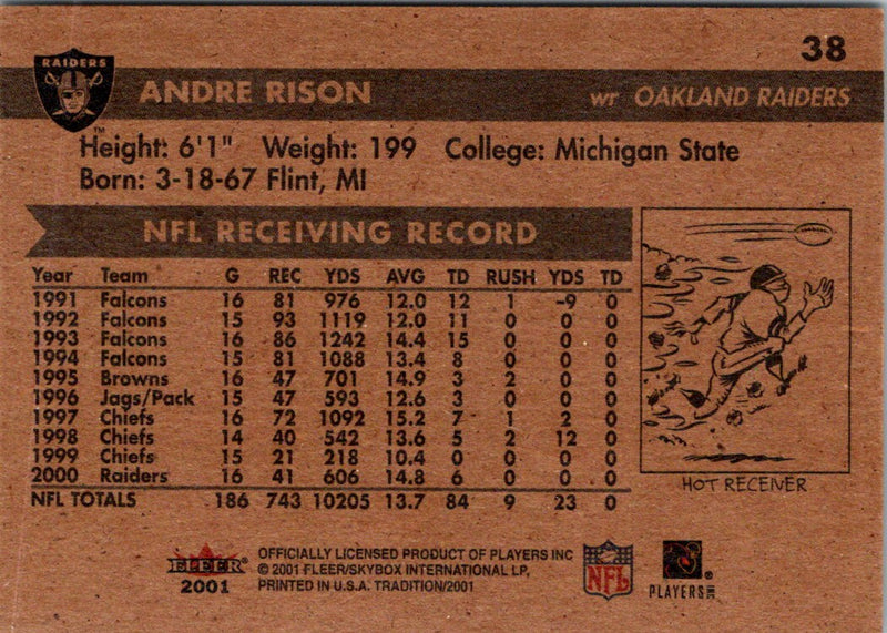 2001 Fleer Tradition Glossy Andre Rison