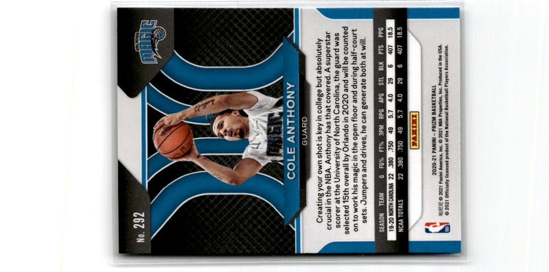 2020 Panini Prizm Cole Anthony