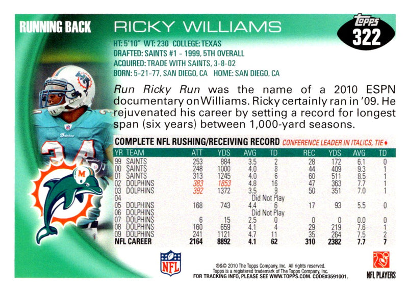 2010 Topps Ricky Williams