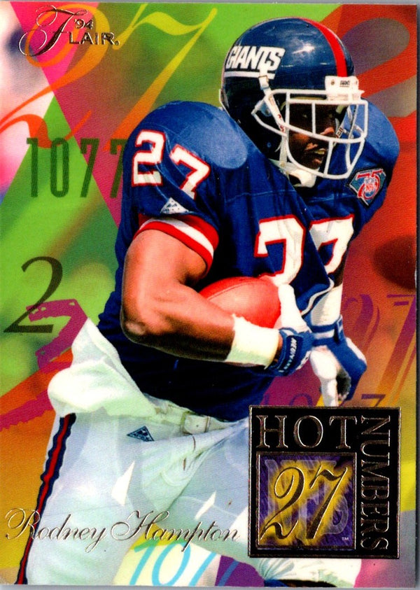 1994 Ultra Flair Hot Numbers Rodney Hampton #5