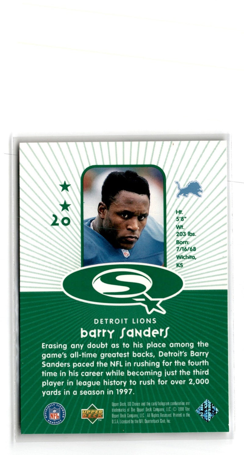 1999 Upper Deck Victory Frank Sanders