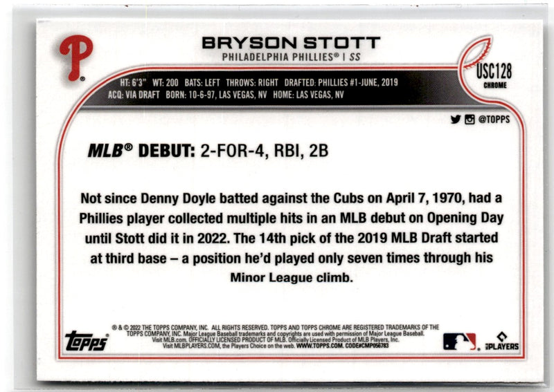 2022 Topps Chrome Update Bryson Stott