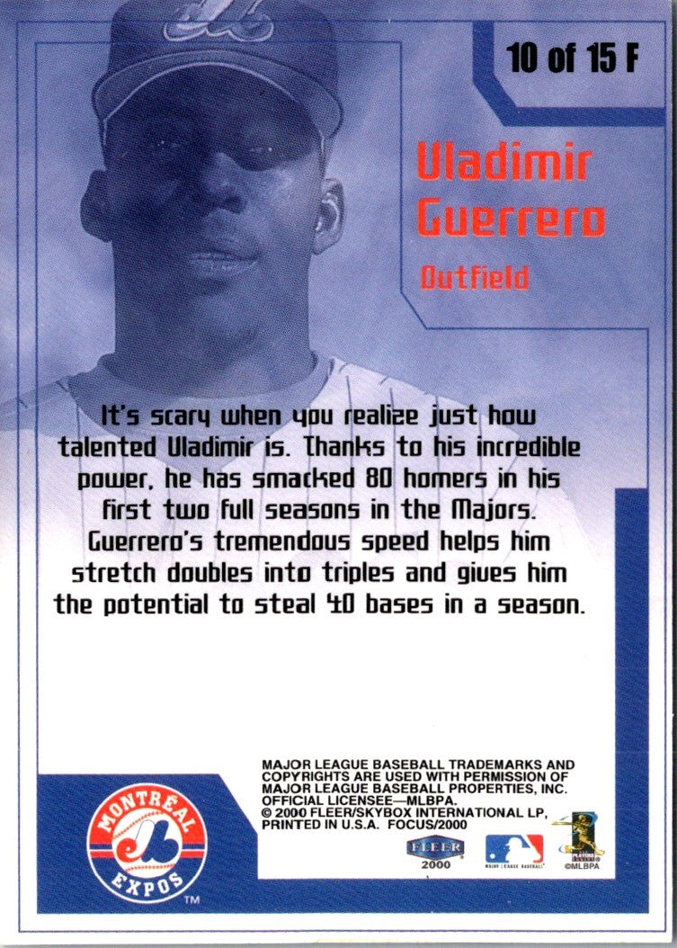 2001 Fleer Legacy Vladimir Guerrero