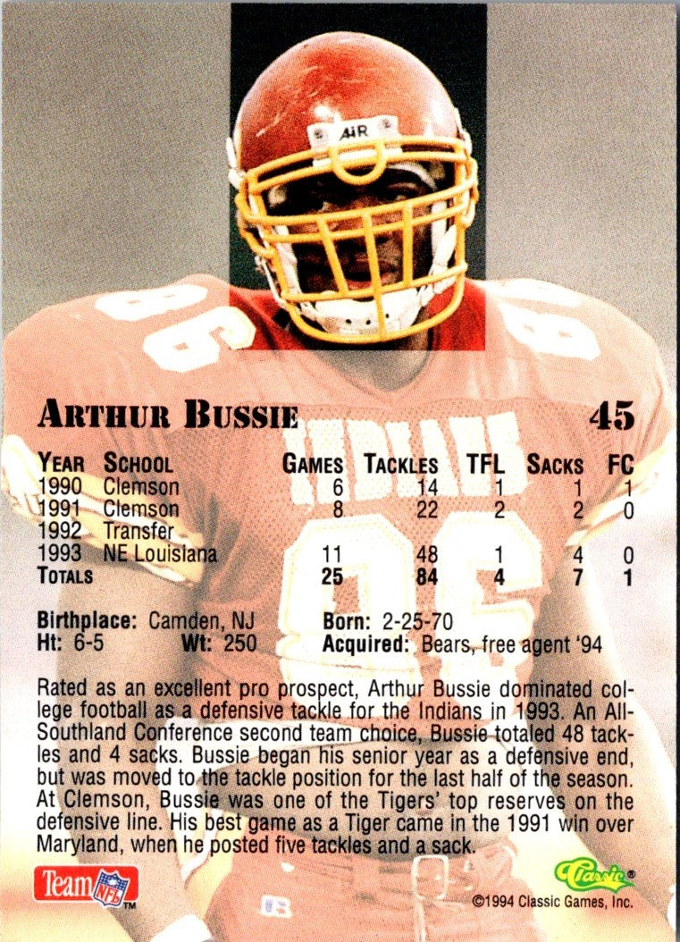 1994 Classic NFL Draft Gold Arthur Bussie