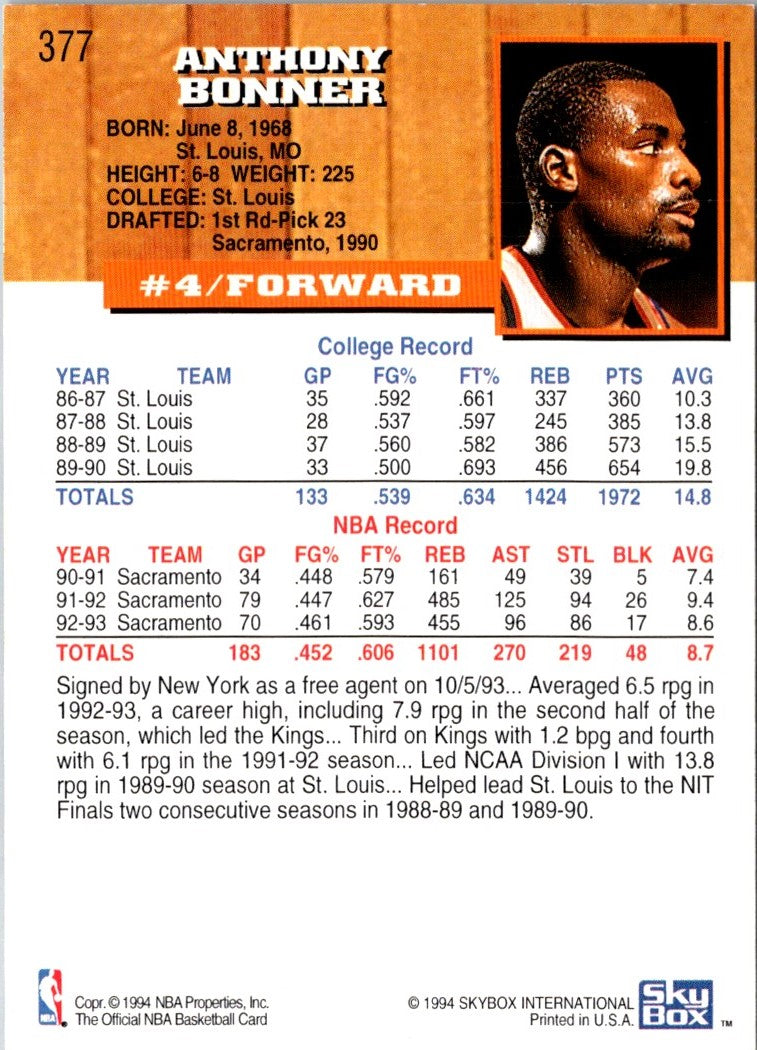 1993 Hoops Anthony Bonner