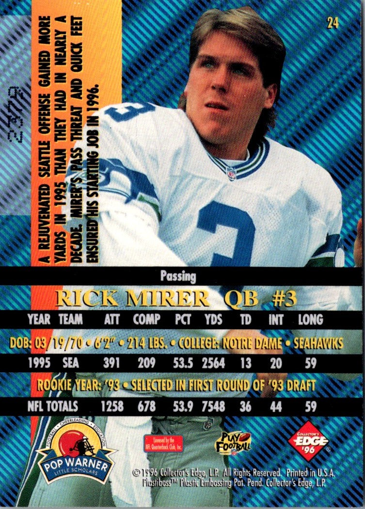 1996 Collector's Edge Advantage Rick Mirer