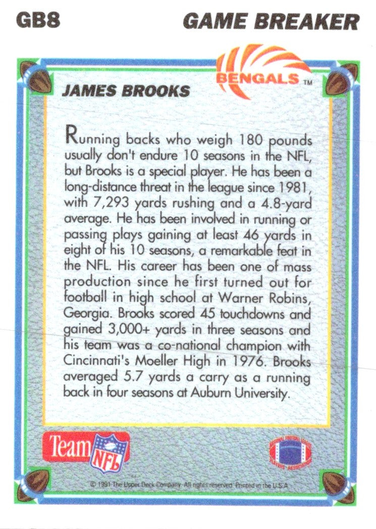 1991 Upper Deck Game Breaker Holograms James Brooks