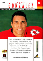 1997 Pinnacle Tony Gonzalez #163 Rookie