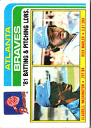 1982 Topps Braves Team Leaders - Claudell Washington/Rick Mahler