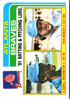 1982 Topps Braves Team Leaders - Claudell Washington/Rick Mahler #126