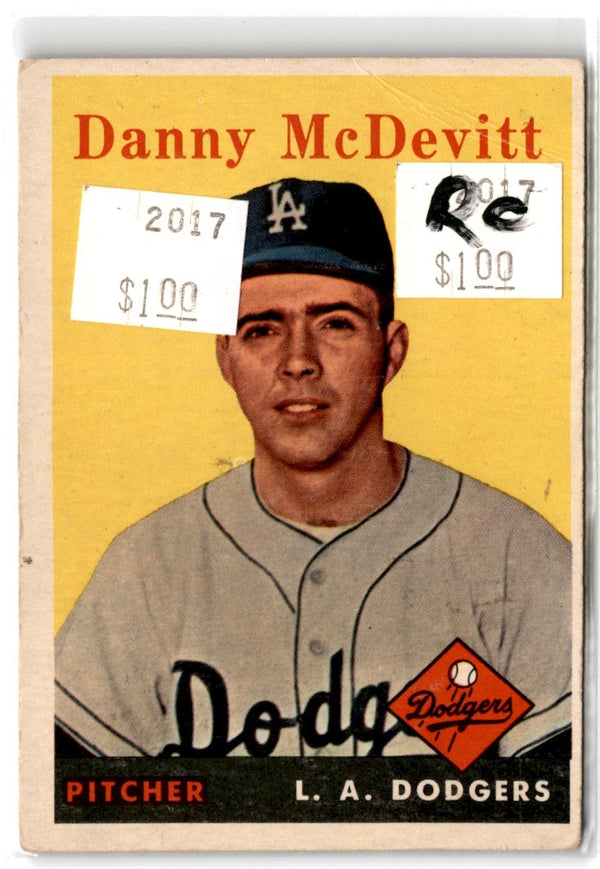 1958 Topps Danny McDevitt #357 Rookie