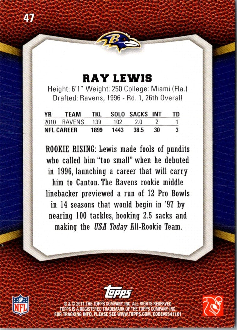 2011 Topps Rising Rookies Ray Lewis