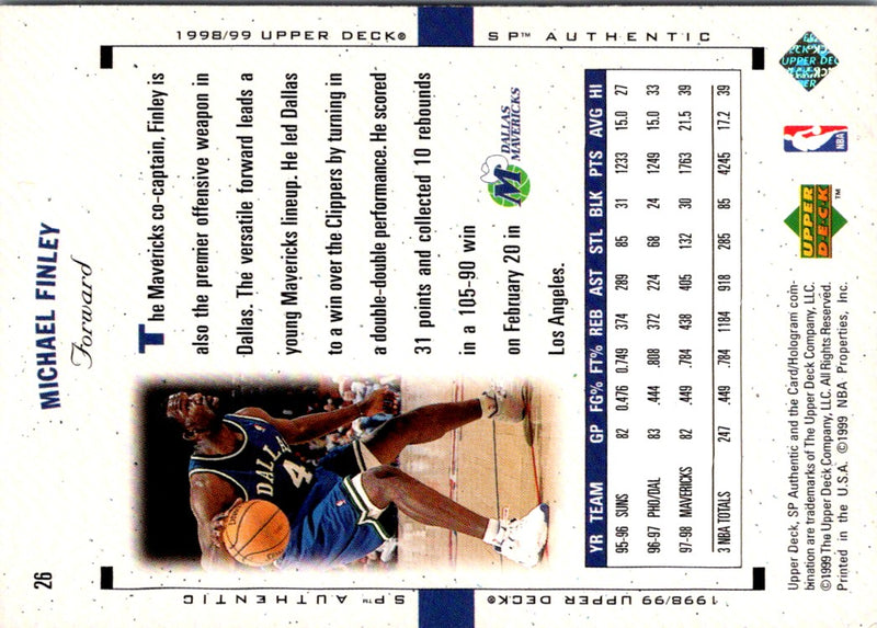 1998 SP Authentic Michael Finley