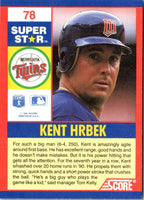 1991 Score 100 Superstars Kent Hrbek #78