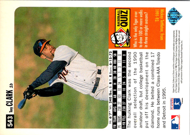 1996 Collector's Choice Gold Signature Tony Clark