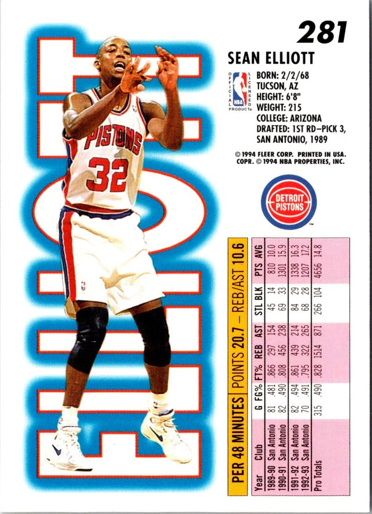 1993 Fleer Sean Elliott