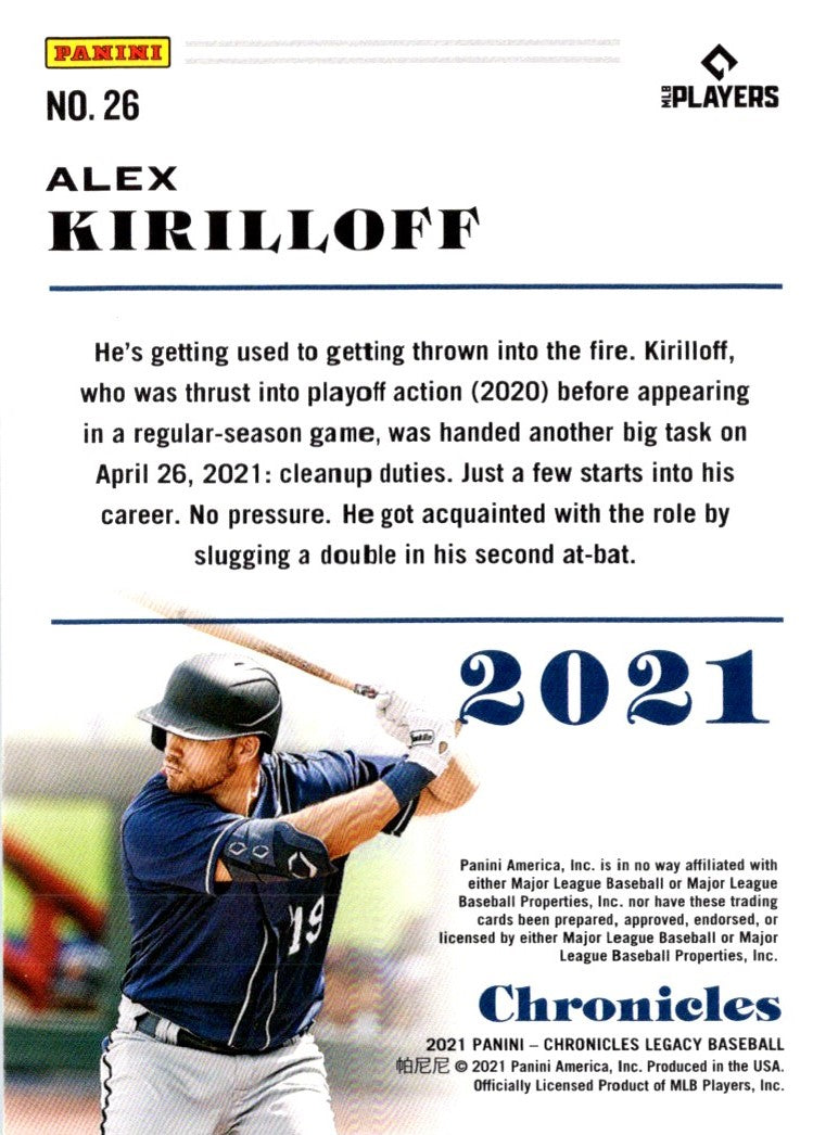 2021 Panini Chronicles Alex Kirilloff