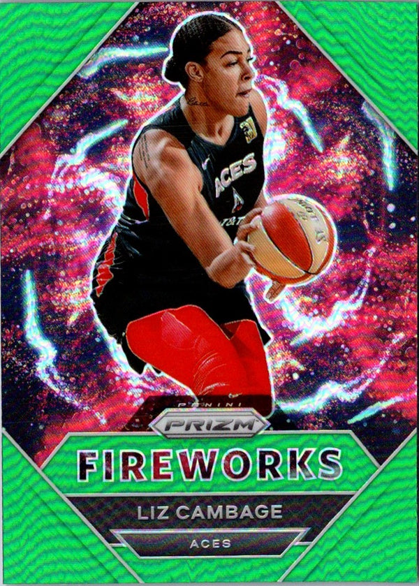 2021 Panini Prizm WNBA Fireworks Prizms Green Liz Cambage #11