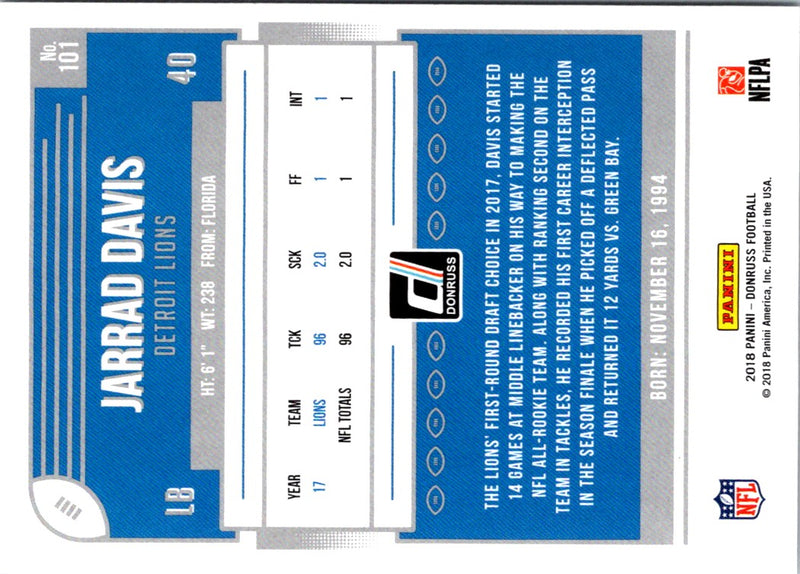 2018 Donruss Jarrad Davis