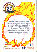 1993 Pacific Texas Express Texas Ranger Marks #236