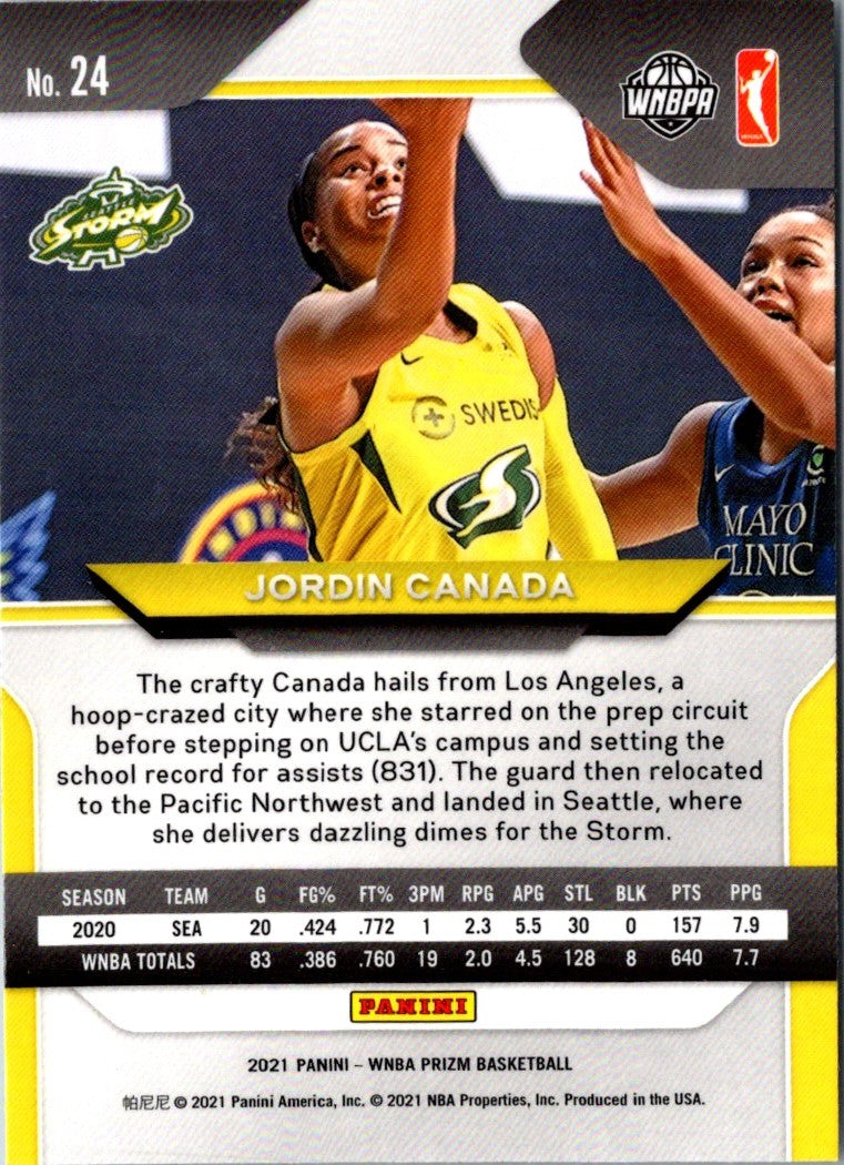 2021 Panini Prizm WNBA Prizms Green Jordin Canada