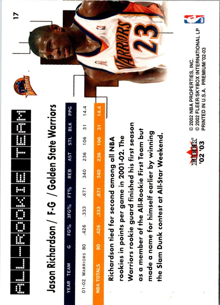 2002 Fleer Premium Jason Richardson
