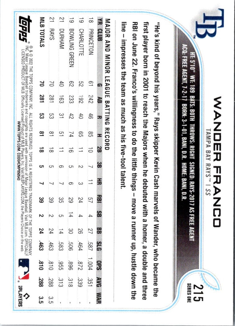 2022 Topps Wander Franco