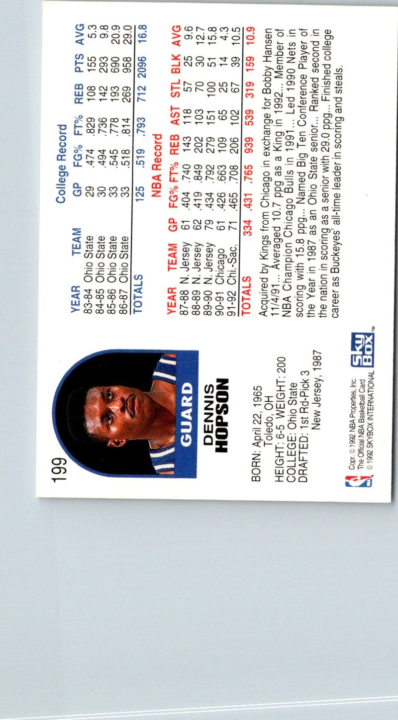 1992 Hoops Dennis Hopson