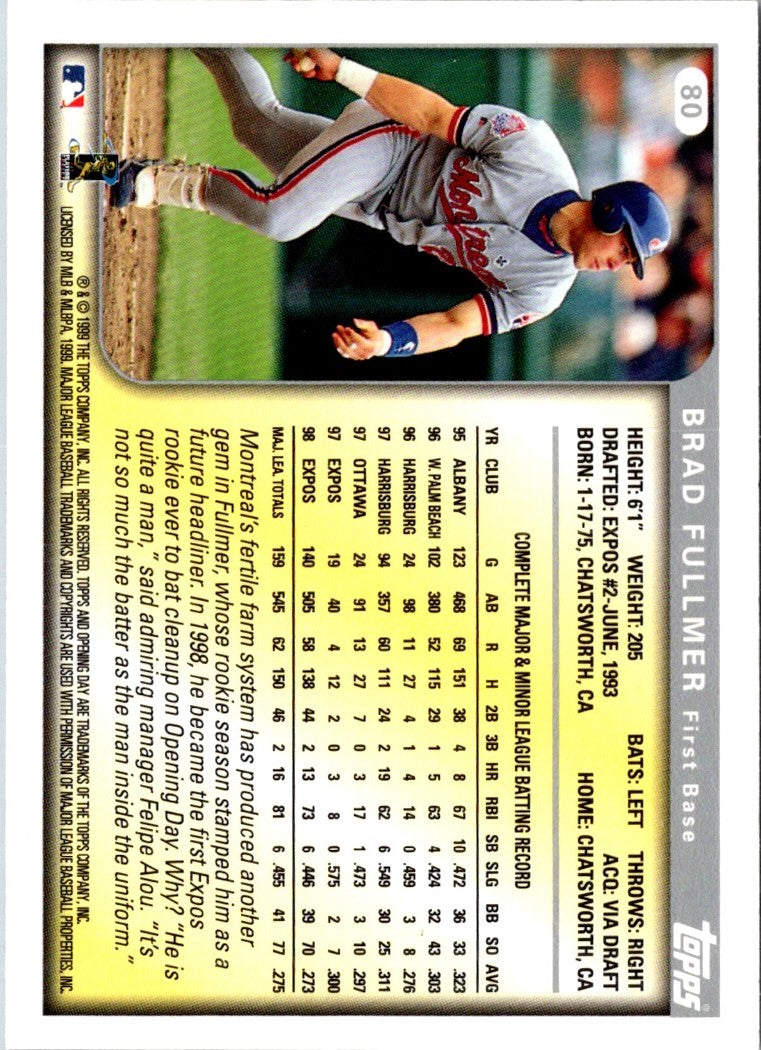 1999 Topps Opening Day Brad Fullmer