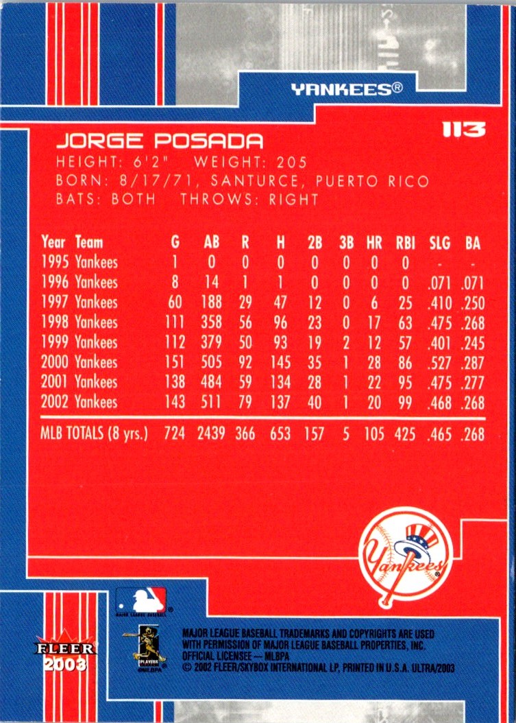 2003 Ultra Jorge Posada