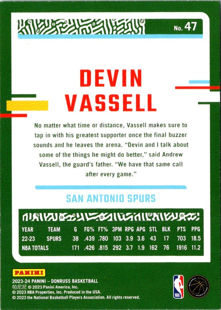 2023 Donruss Devin Vassell