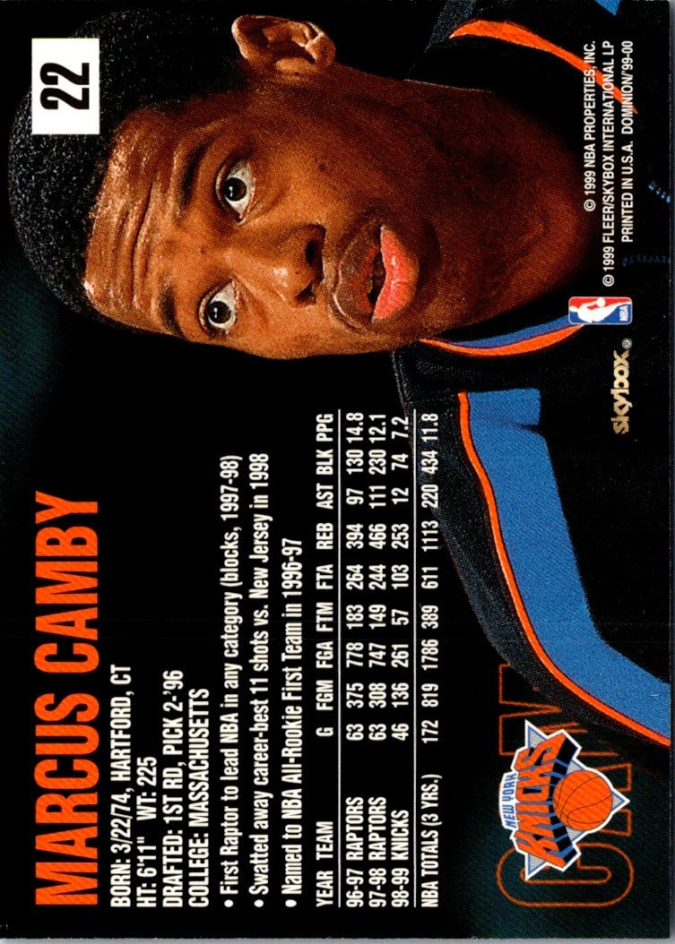 1999 SkyBox Dominion Marcus Camby