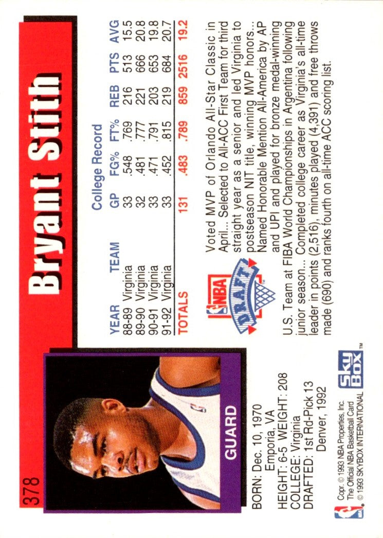 1992 Hoops Bryant Stith