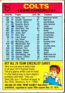 1974 Topps Team Checklists Checklist New York Jets