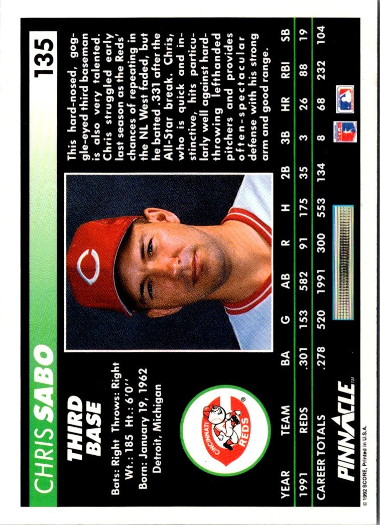 1992 Pinnacle Chris Sabo