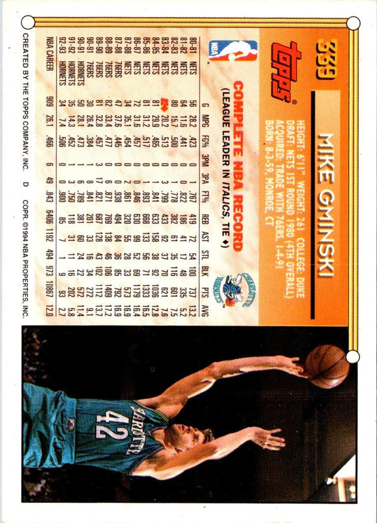 1993 Topps Mike Gminski