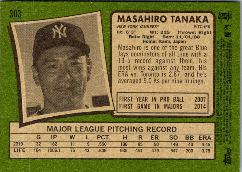 2020 Topps Heritage Masahiro Tanaka