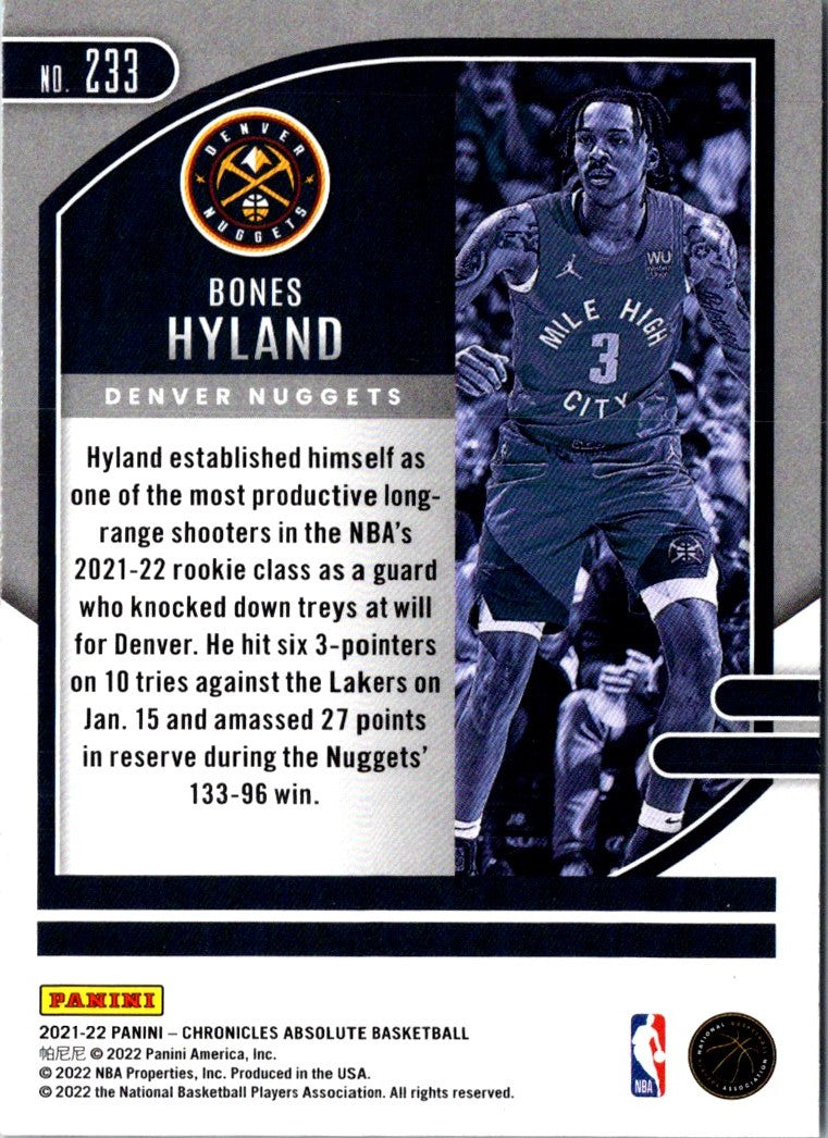 2021 Panini Chronicles Bones Hyland