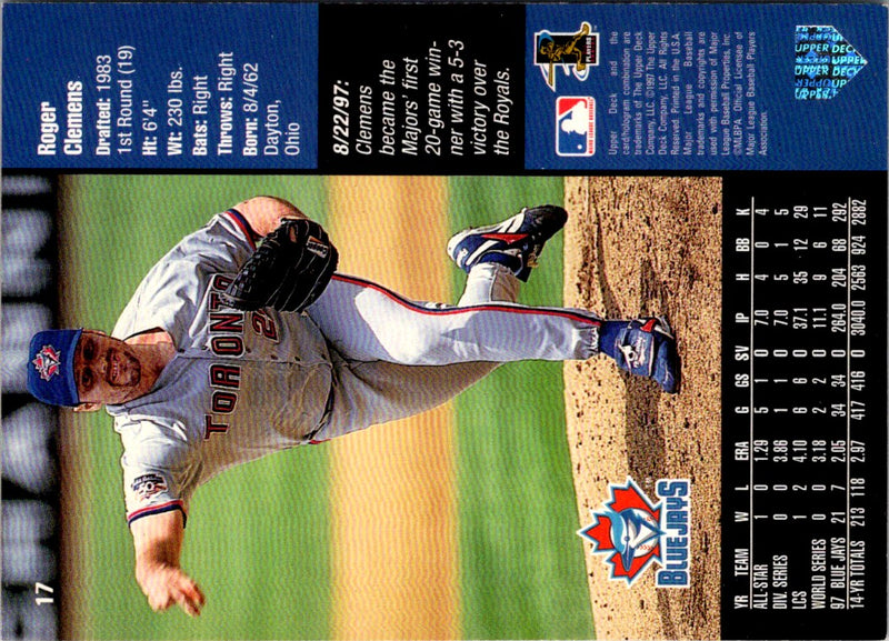 1997 SkyBox E-X2000 Hall or Nothing Roger Clemens