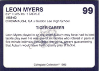 1989 Collegiate Collection Auburn Coke 580 Leon Myers #99