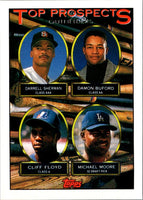 1993 Topps Darrell Sherman/Damon Buford/Cliff Floyd/Michael Moore #576 Rookie