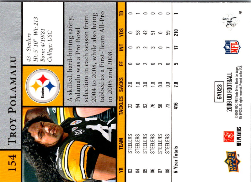 2009 Upper Deck Troy Polamalu