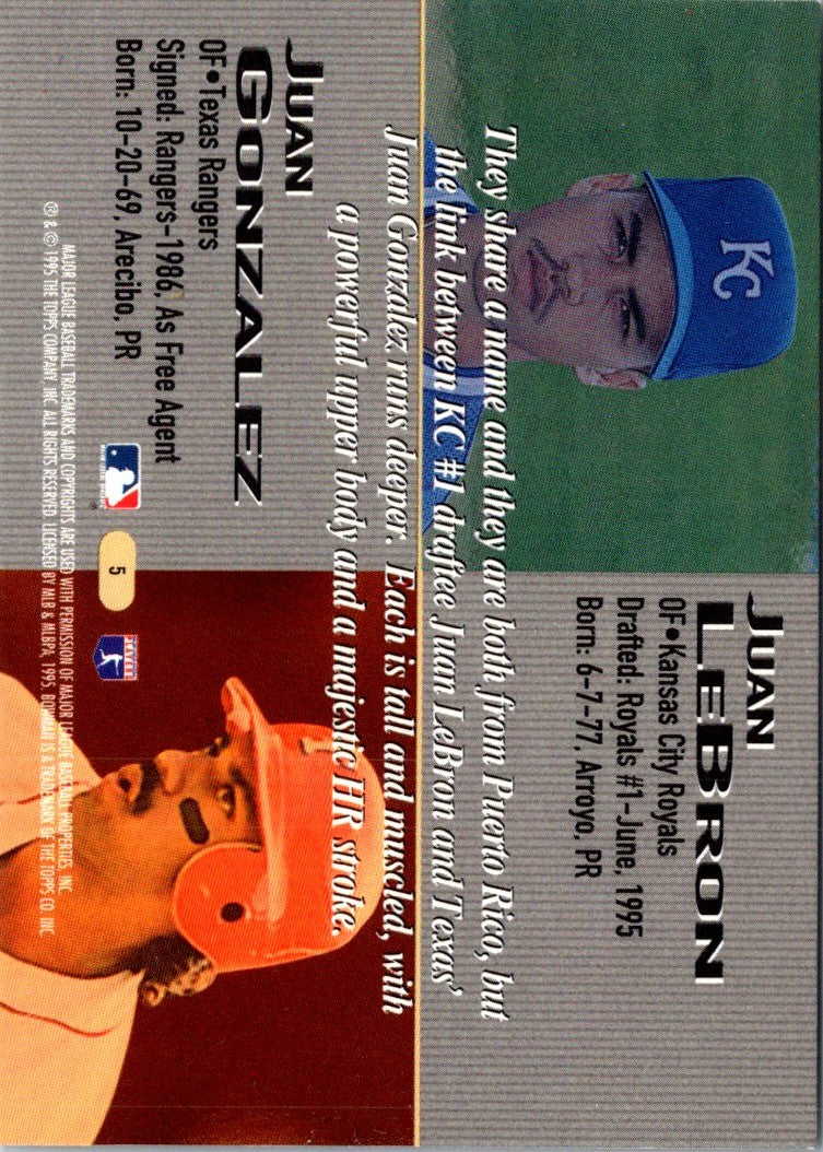 1995 Topps CyberStats Season in Review Juan Gonzalez