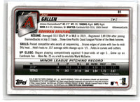 2020 Bowman Chrome Zac Gallen #81 Rookie