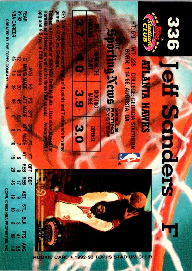 1992 Stadium Club Jeff Sanders