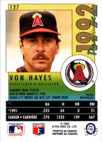1992 O-Pee-Chee Premier Von Hayes #127